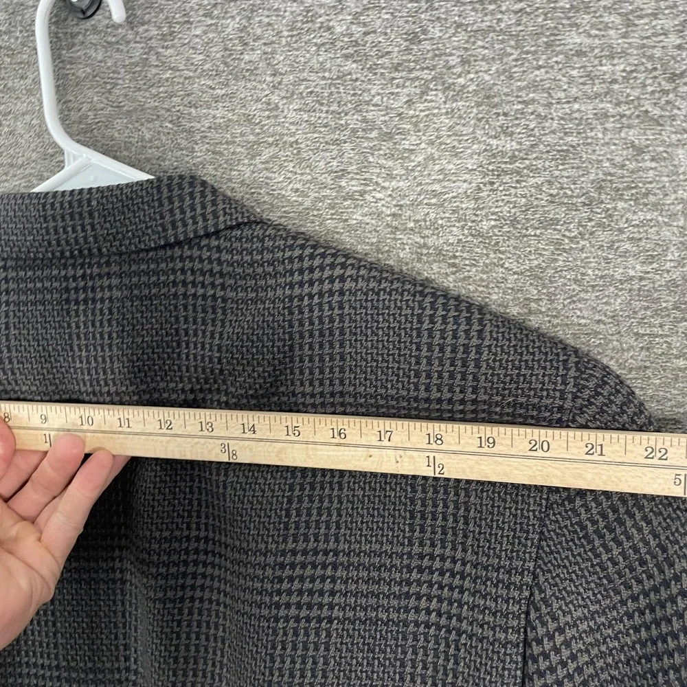 Giorgio Armani Blazer Mens 44 Gray Glen Plaid Wool Sport Coat Jacket Made Italy